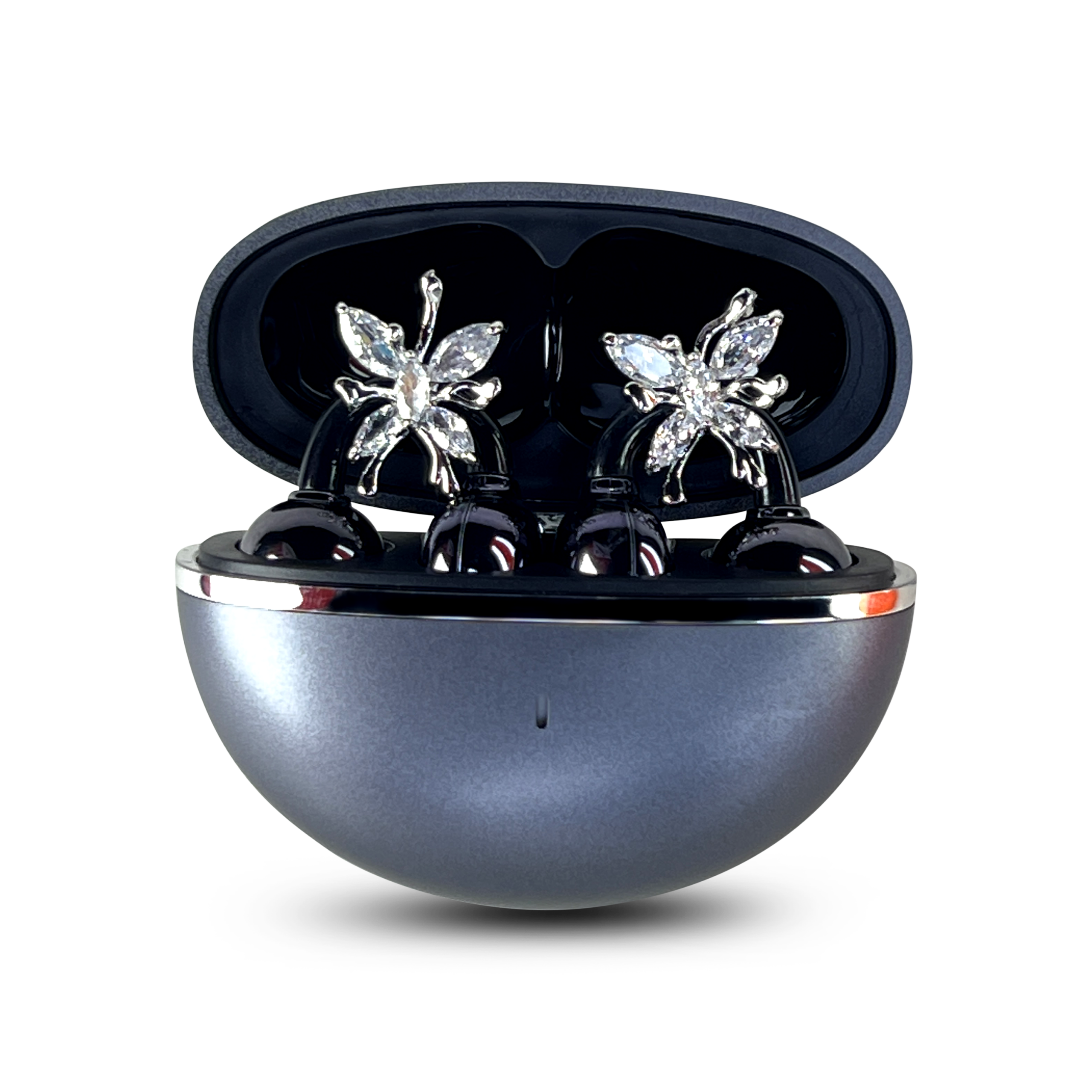 clip 04 black color with butterfly jewelry